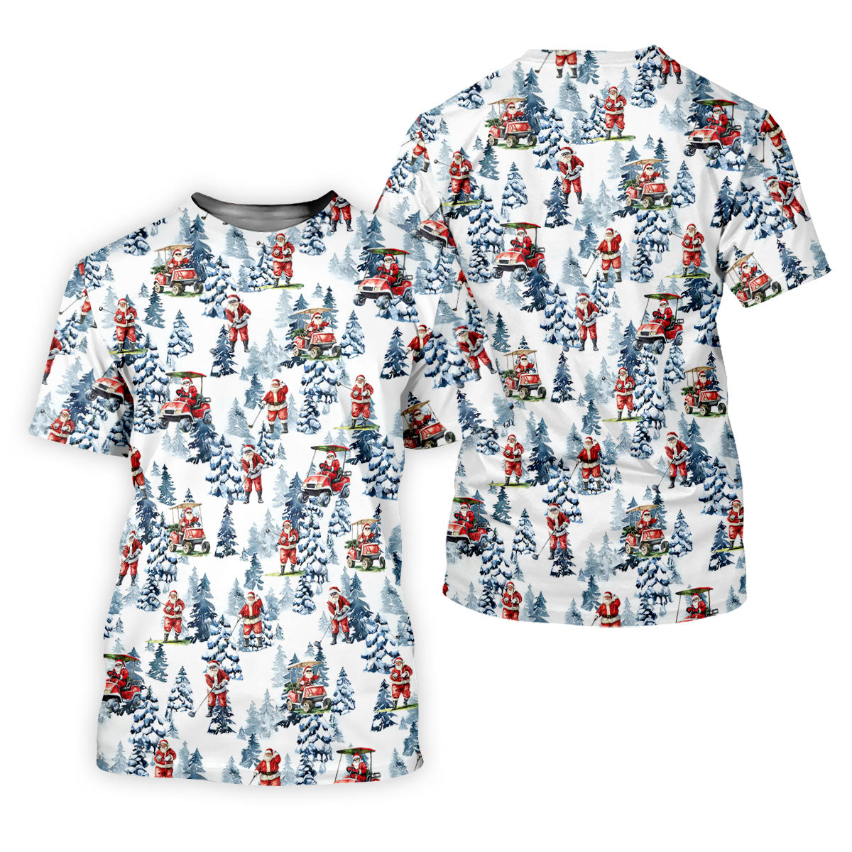 Santa Golfing Polo Shirt ??ns, Fun Golf Shirts For Men, Christmas Golf Shirt, Golf Lover Xmas Gift