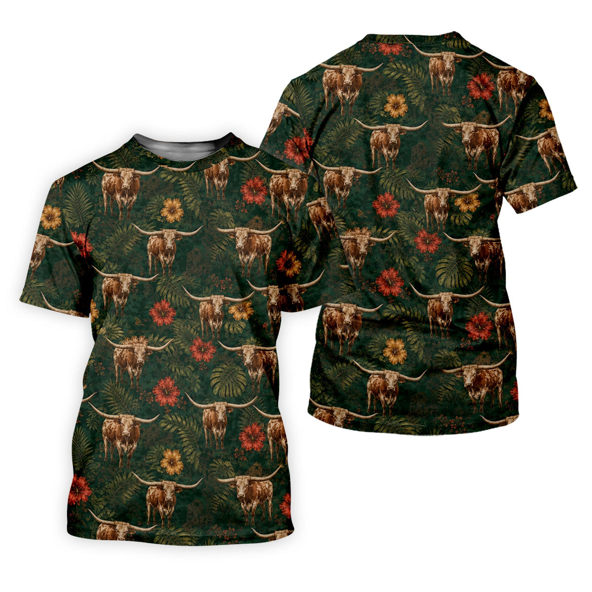Texas Longhorn Tropical Pattern Golf Polo Shirt, Women's Golf Tops, Ladies Golf Shirts