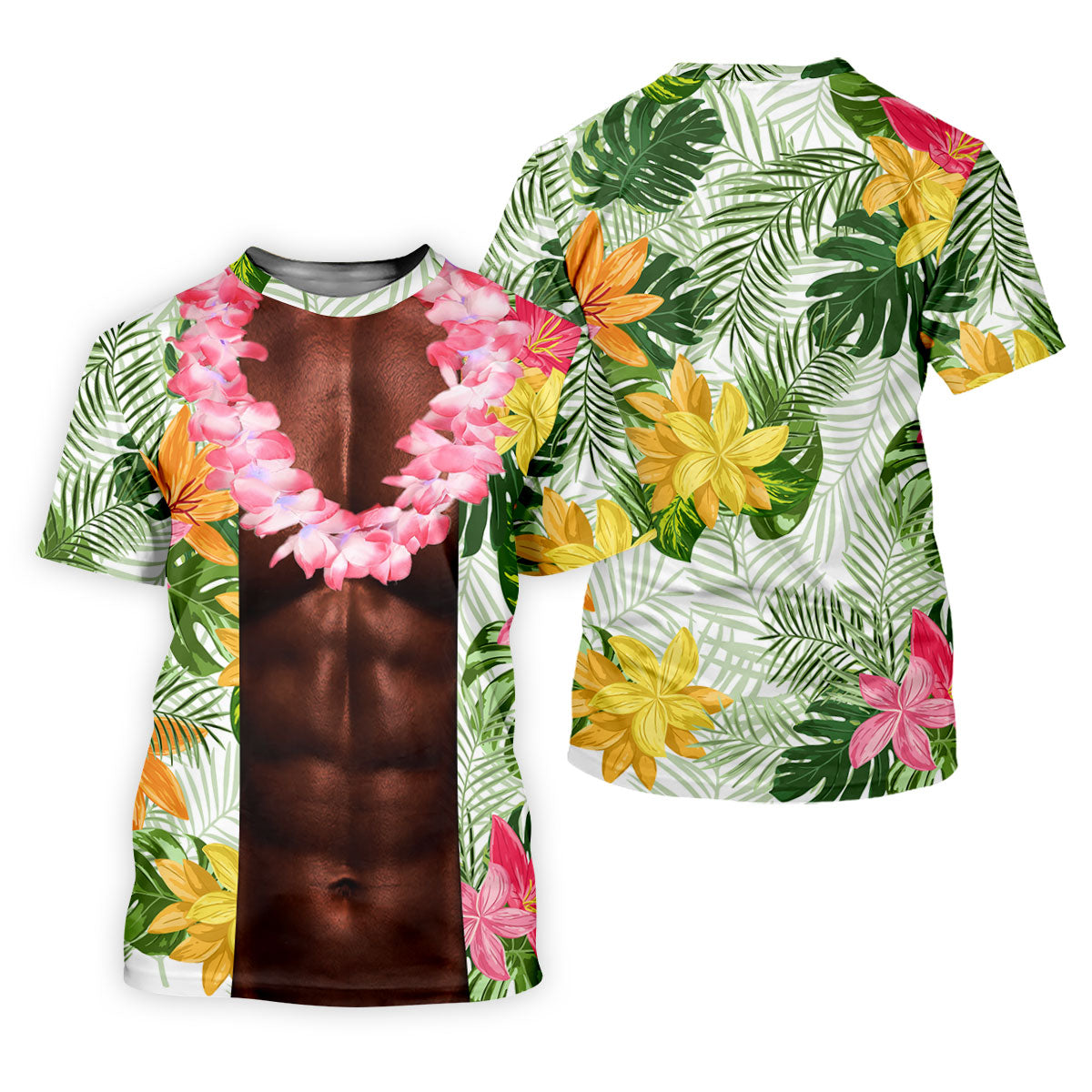 Dark Skin Tropical Muscle Chest Hawaiian Golf Polo Shirt, Ladies Golf Shirts, Golf Polo For Women