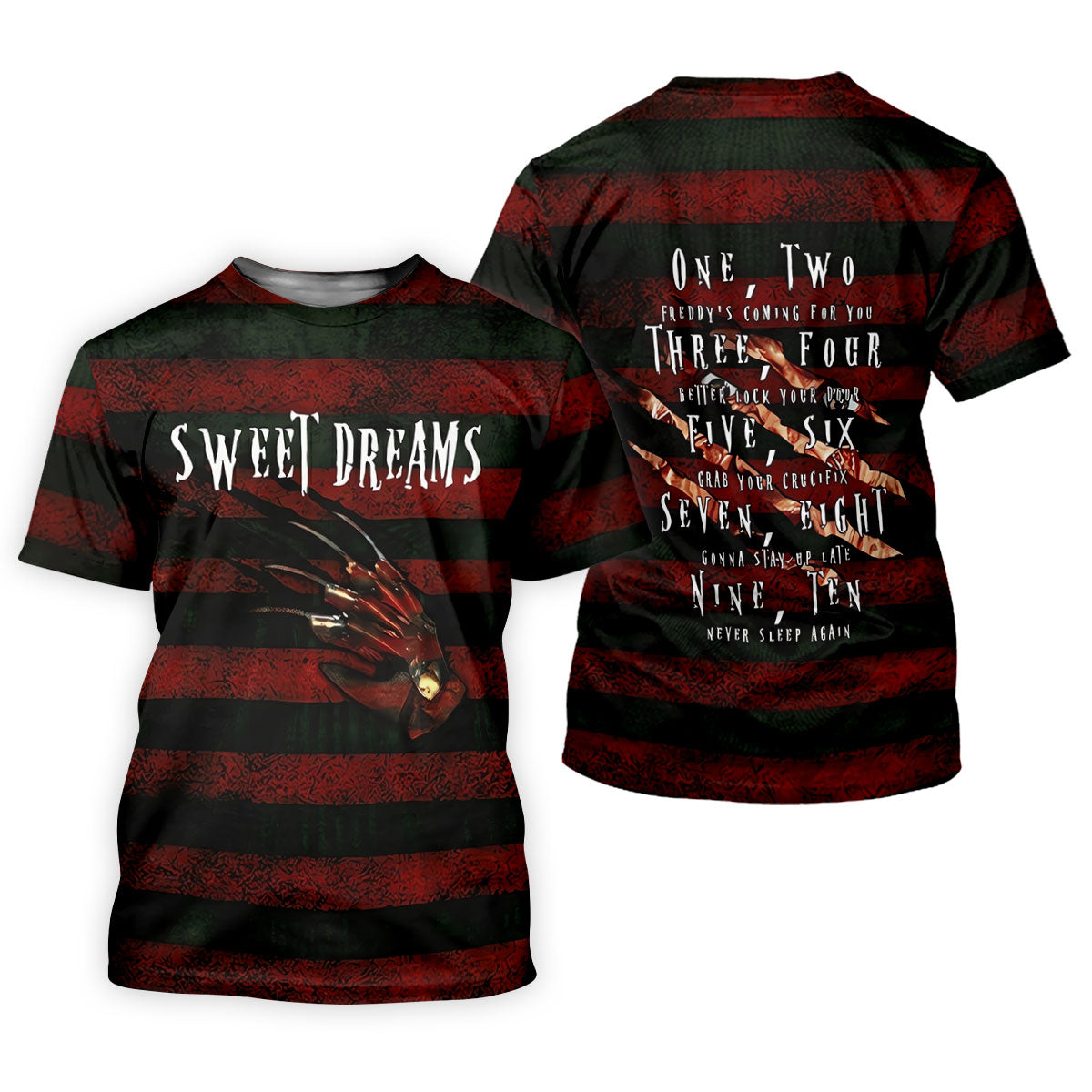 Sweet Dreams Freddy Horror Character Golf Polo Shirt, Printed Golf Shirts, Men's Golf Shirt