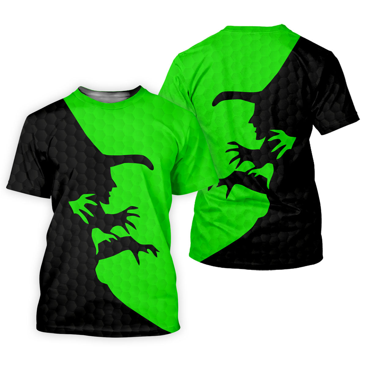 T-Rex Silhouette Halloween Golf Polo Shirt, Mens Golf Apparel, Hawaiian Golf Shirt