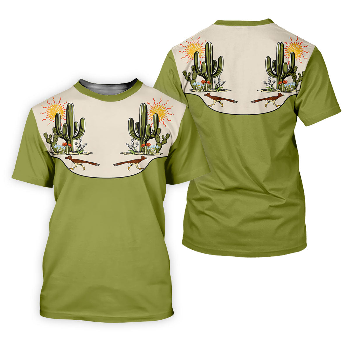Desert Cactus Roadrunner Golf Polo Shirt, Ladies Golf Tops, Women's Golf Apparel