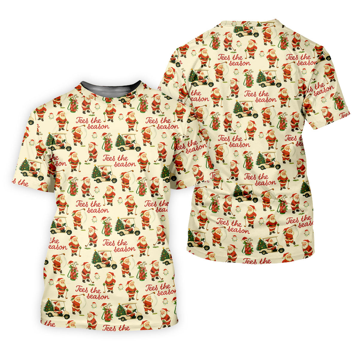 Tees The Season Funny Santa Claus Golf Tops For Men, Christmas Golf Shirt, Polo Shirts For Men, Golf Gift For Men