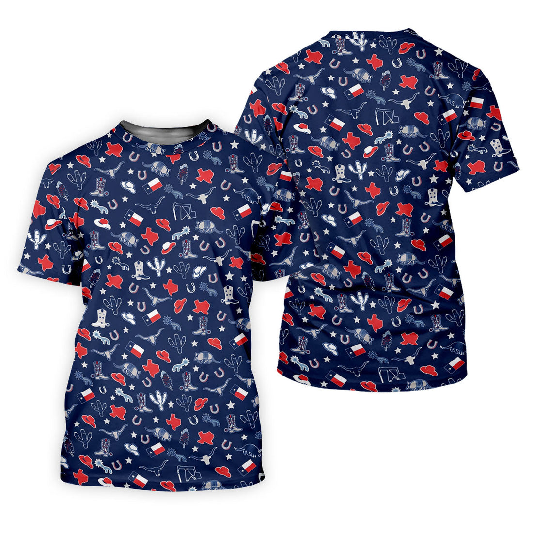 Navy Texas Western Pattern Golf Polo Shirt, Women's Golf Polo, Hawaiian Golf Shirt