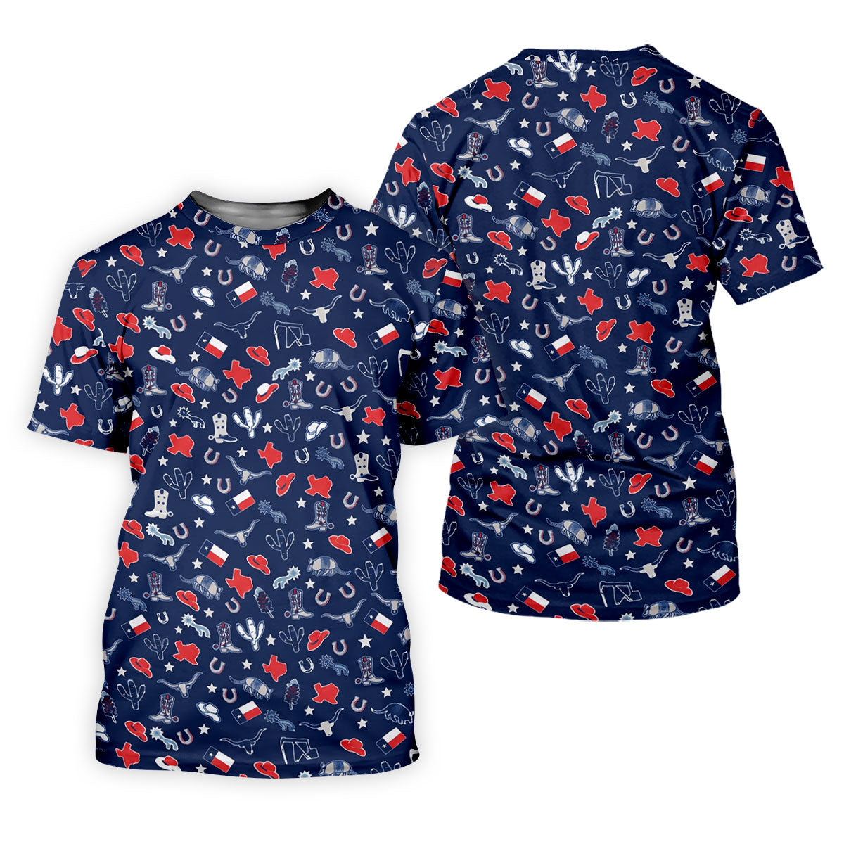 Navy Texas Western Pattern Golf Polo Shirt, Women's Golf Polo, Hawaiian Golf Shirt