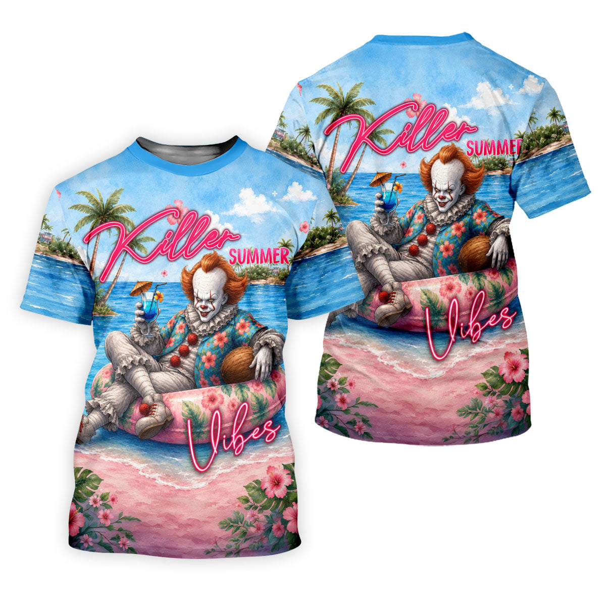 Killer Summer Vibes Scary Clown Golf Polo Shirt, Women's Golf Polo, Golf Tops For Women