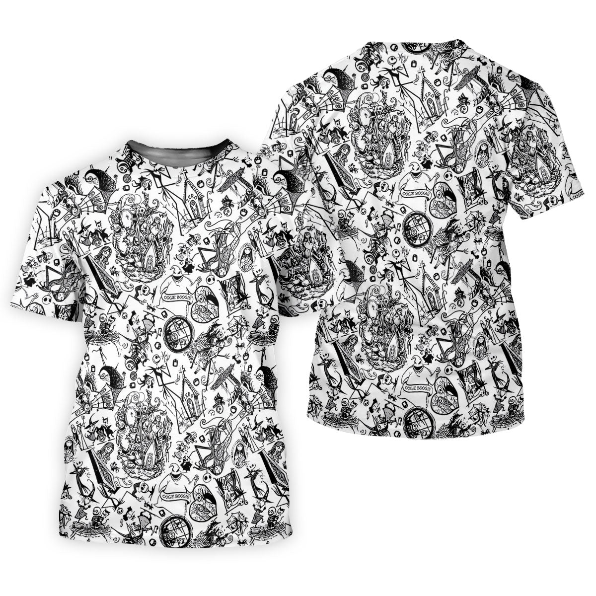 Doodle Horror Character Halloween Polo Shirt, Golf Polo For Men, Mens Golf Shirt