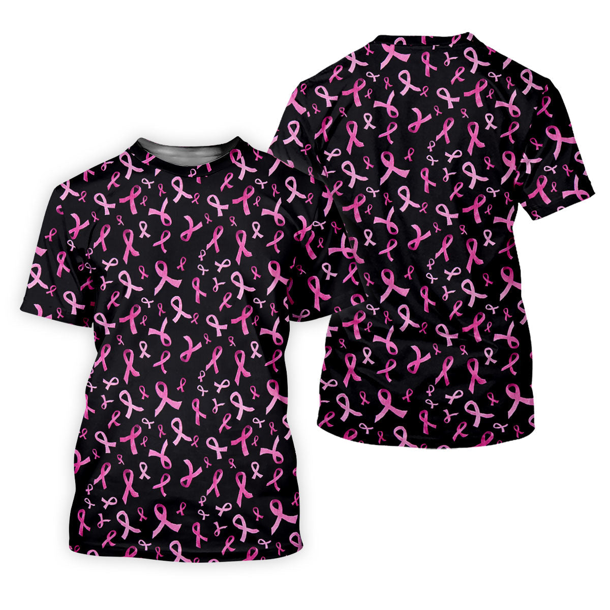 Watercolor Pink Ribbon Breast Cancer Polo Shirt, Polo Shirts For Men, Printed Golf Shirts