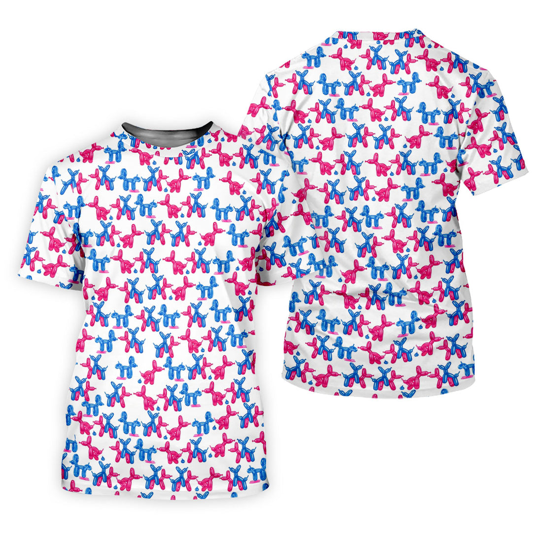 Funny Balloon Dog Pattern Golf Polo Shirt, Mens Golf Polo, Hawaiian Golf Shirt
