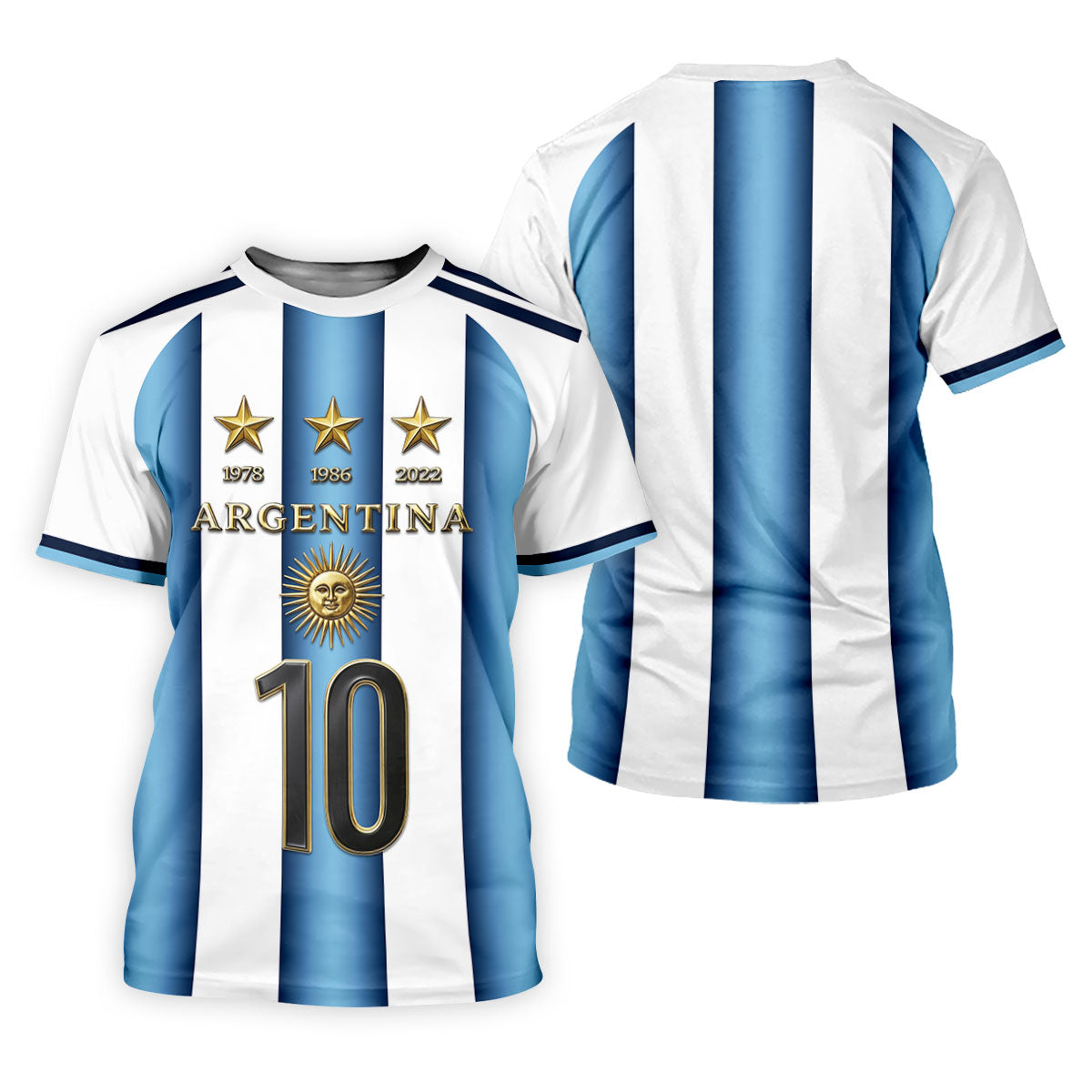 Argentina World Cup Sun Of May Golf Tops For Men, Football Theme Polo Shirts For Men