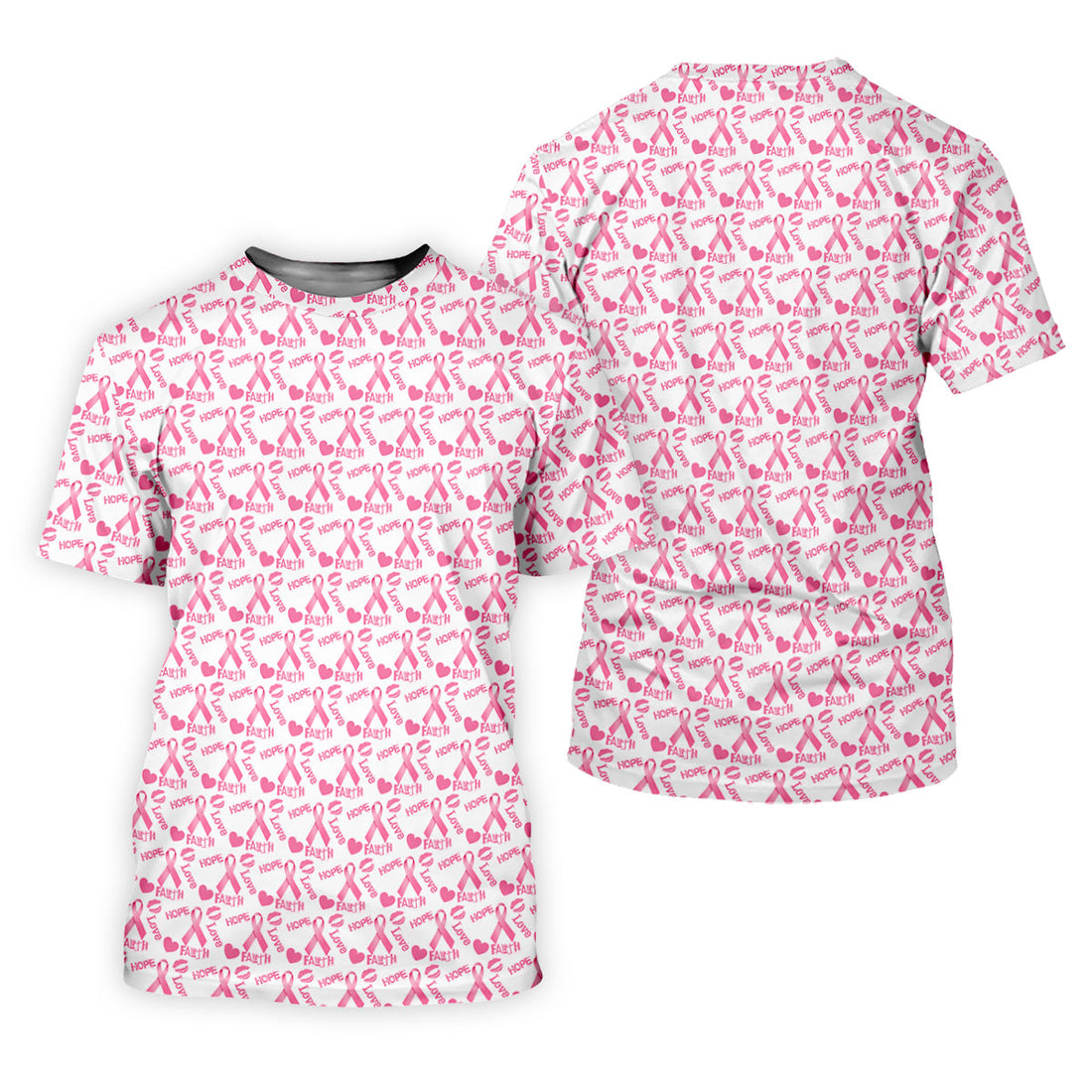 Hope Love Faith Pink Ribbon Breast Cancer Golf Shirt, Women’s Golf Polo, Ladies Golf Top