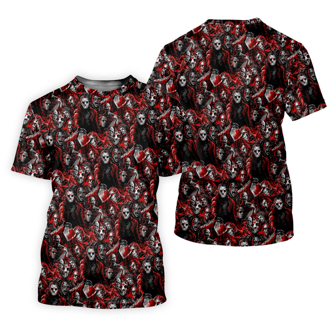 Horror Character Slasher Pattern Golf Polo Shirt, Womens Golf Tops, Ladies Golf Shirts