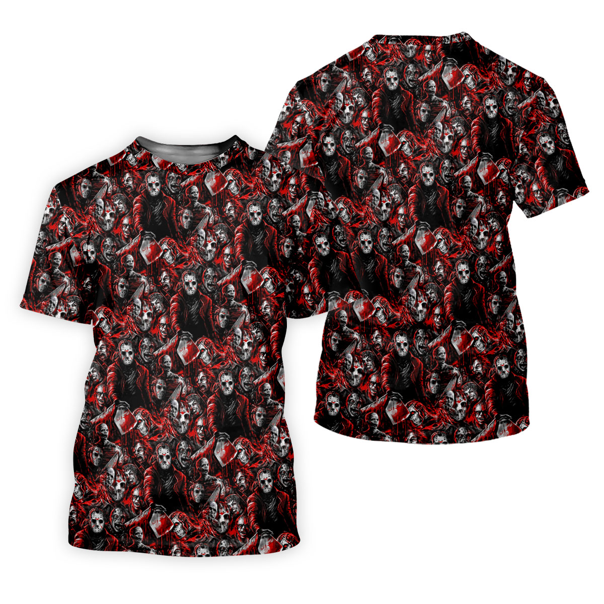 Horror Character Slasher Pattern Golf Polo Shirt, Womens Golf Tops, Ladies Golf Shirts