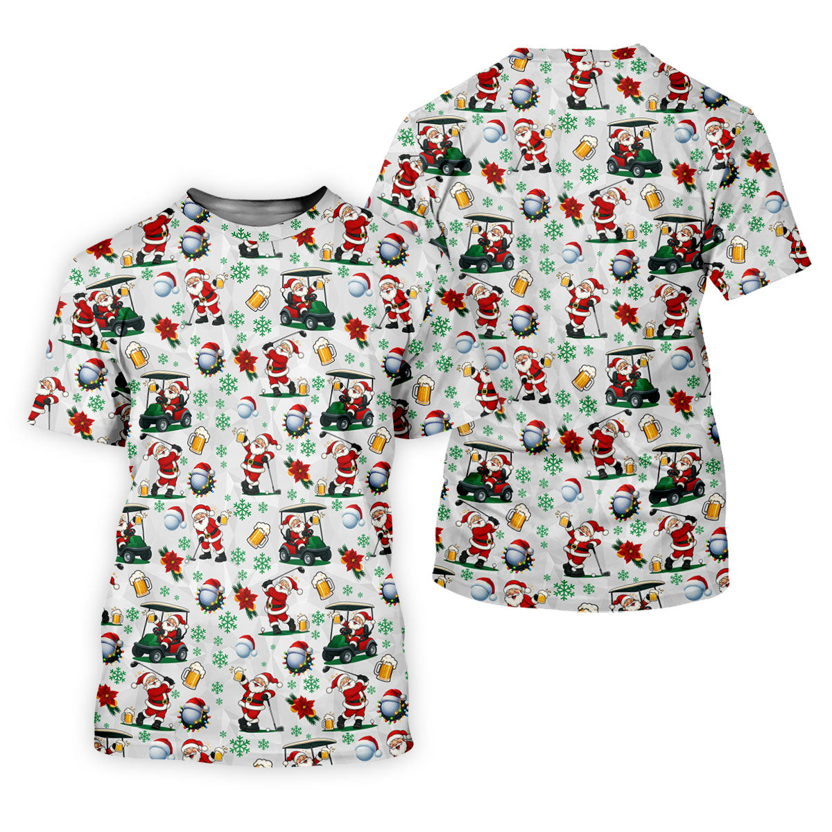 Santa Beer Christmas Golf Polo Shirt, Christmas Golf Shirt, Womens Golf Apparel