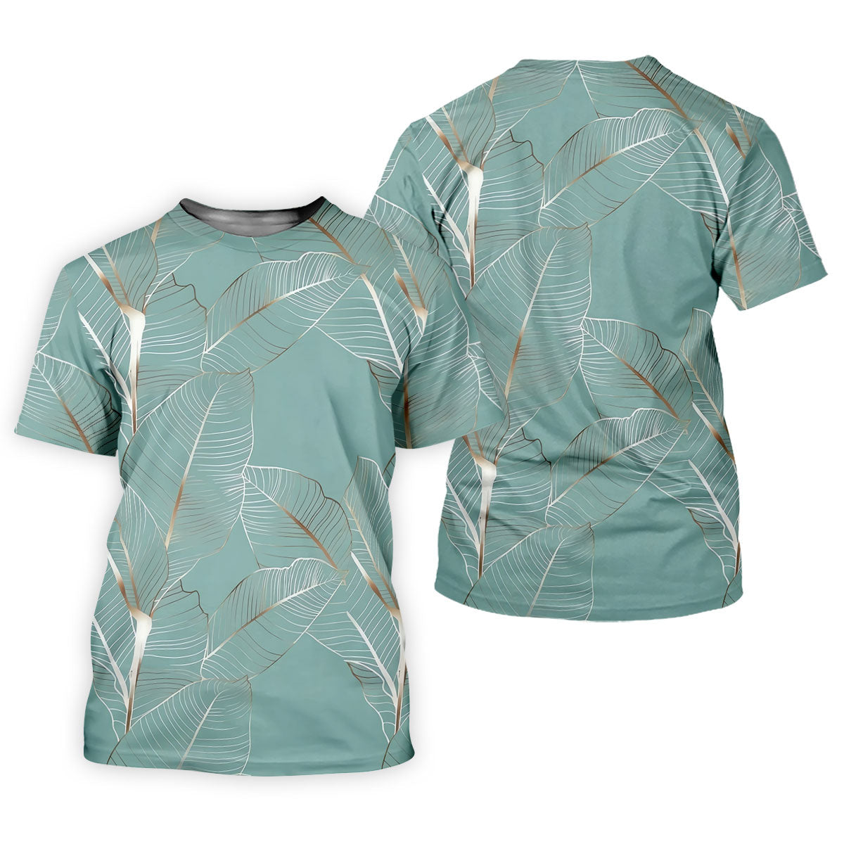 Tropical Leaves Blue Grey Golf Shirt, Summer Hawaiian Golf Shirt, Golf Shirt For Women