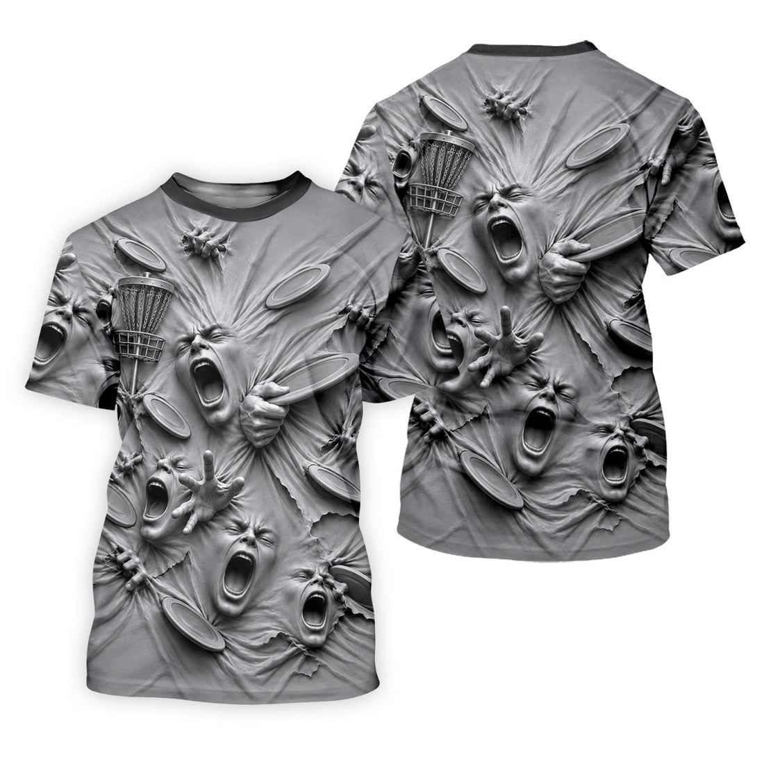 Screaming Faces Disc Golf Polo Shirt, Disc Golf Shirts For Women, Disc Golf Gifts