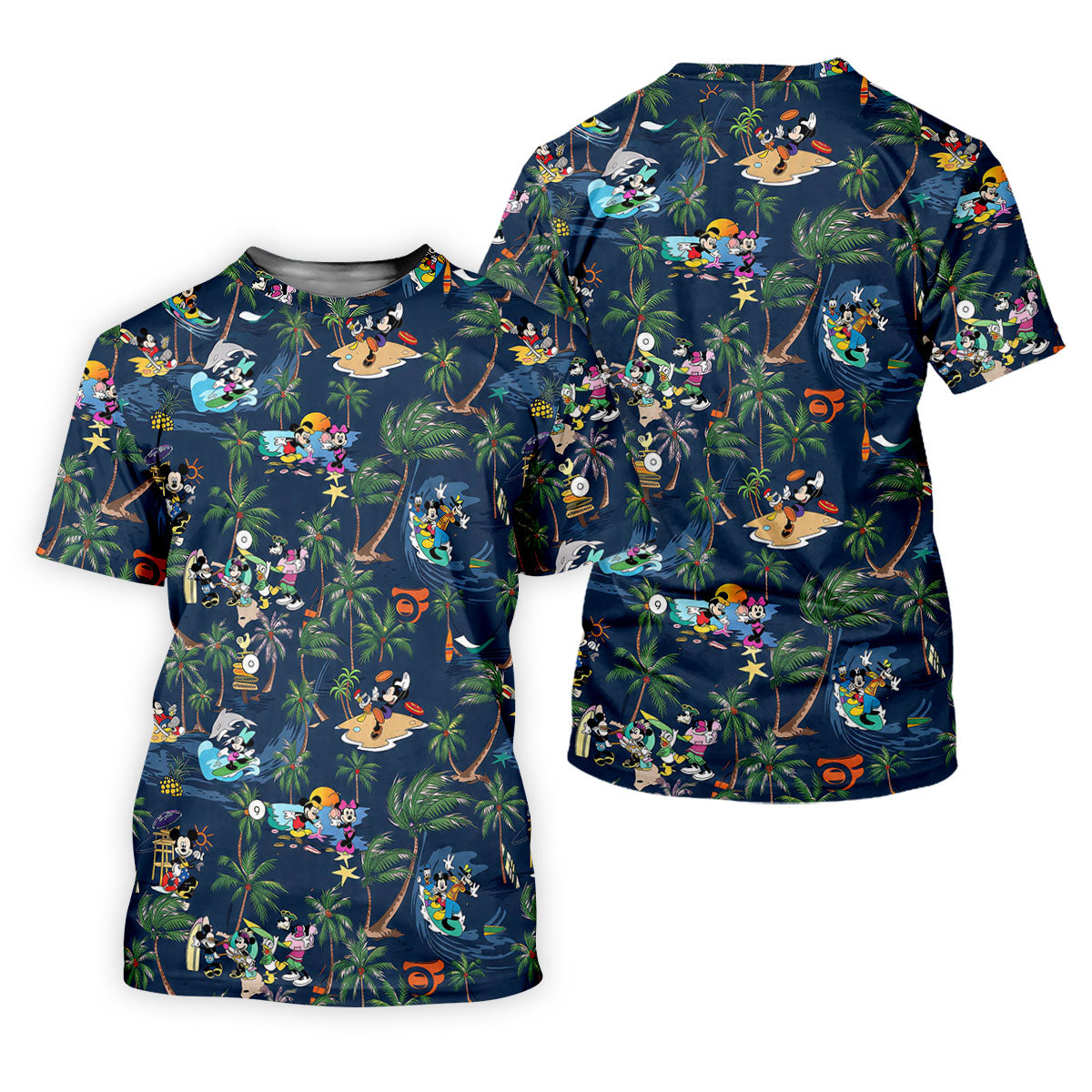Cartoon Tropical Surf Beach Golf Polo Shirt, Hawaiian Golf Shirt, Golf Polo Shirts For Men