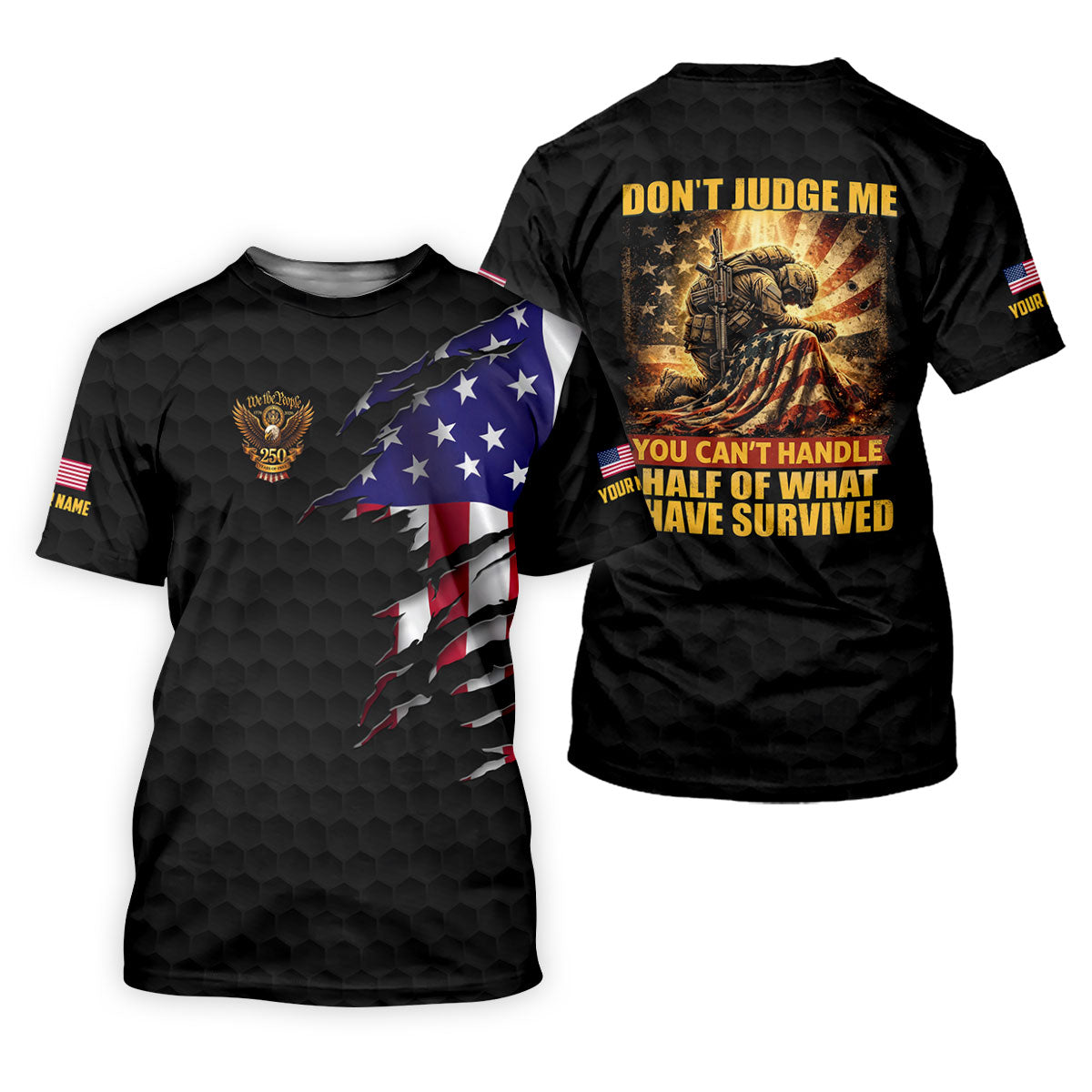 Don't Judge Me Veteran Memorial Patriotic 4th Of July Golf Shirt, 250th Anniversary Golf Shirt For Women