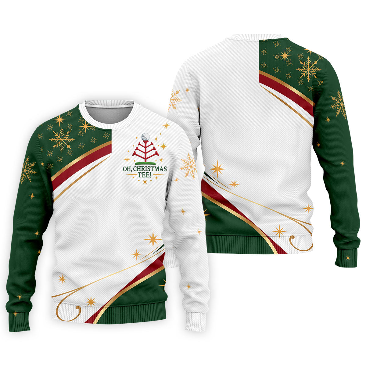 Green Gold Tree Christmas Golf Polo, Golf Polo Shirts For Men, Golf Shirts For Men