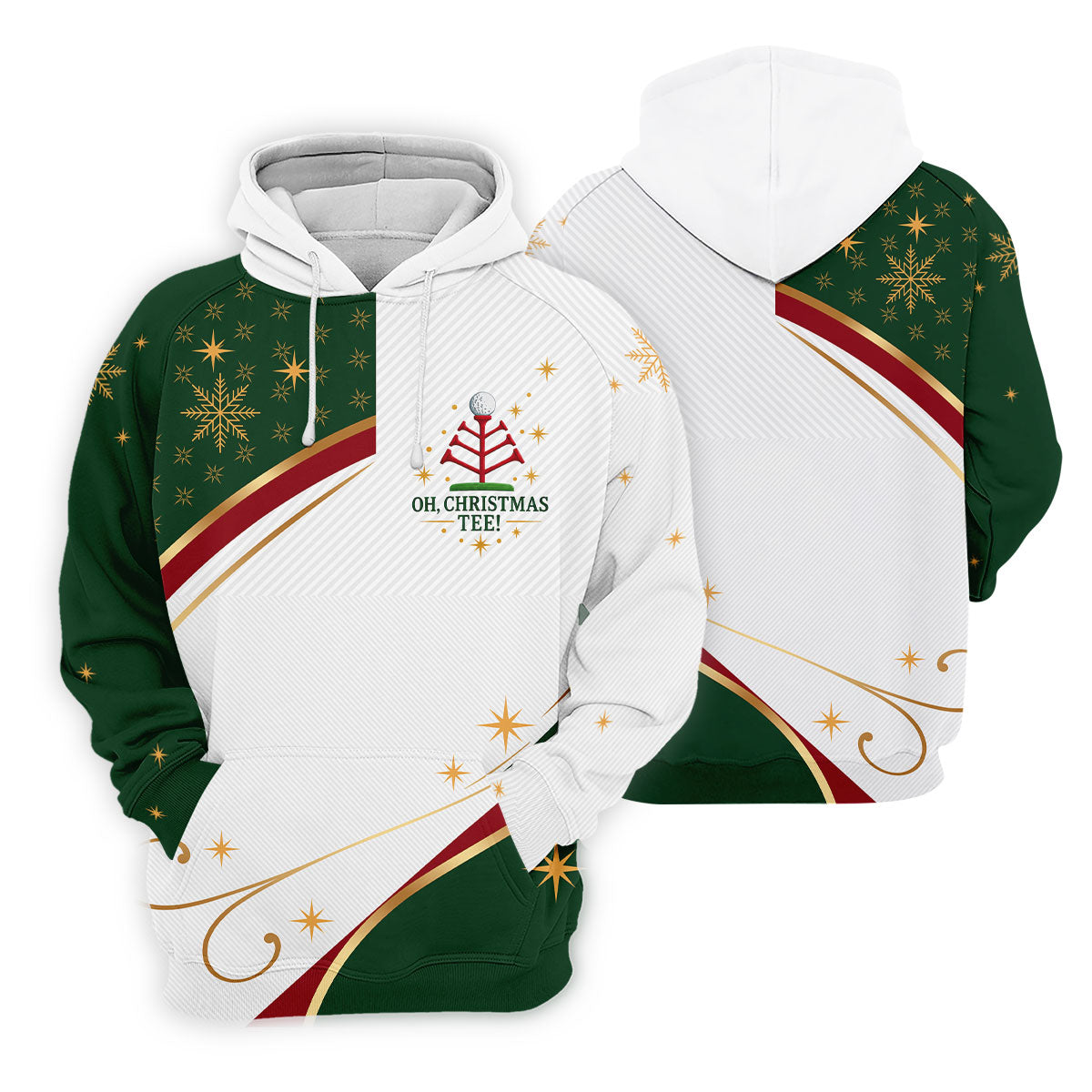 Green Gold Tree Christmas Golf Polo, Womens Golf Tops, Women's Long Sleeve Golf Shirt