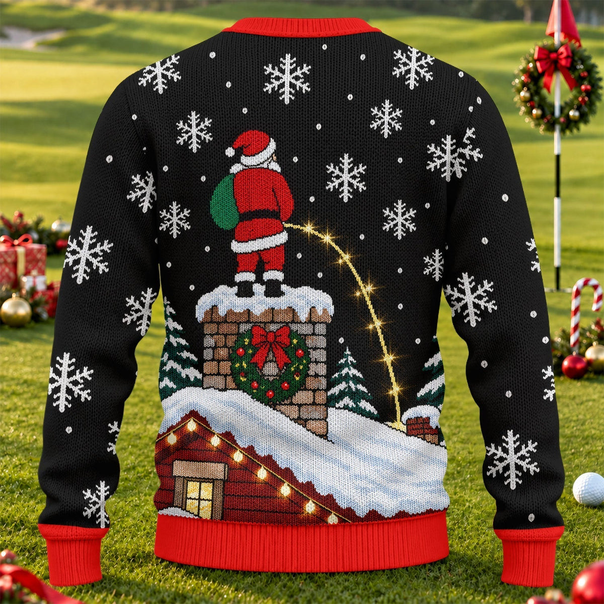 Santa On Chimney Ugly Christmas Sweater, Ugly Sweater Party, Christmas Party Outfit