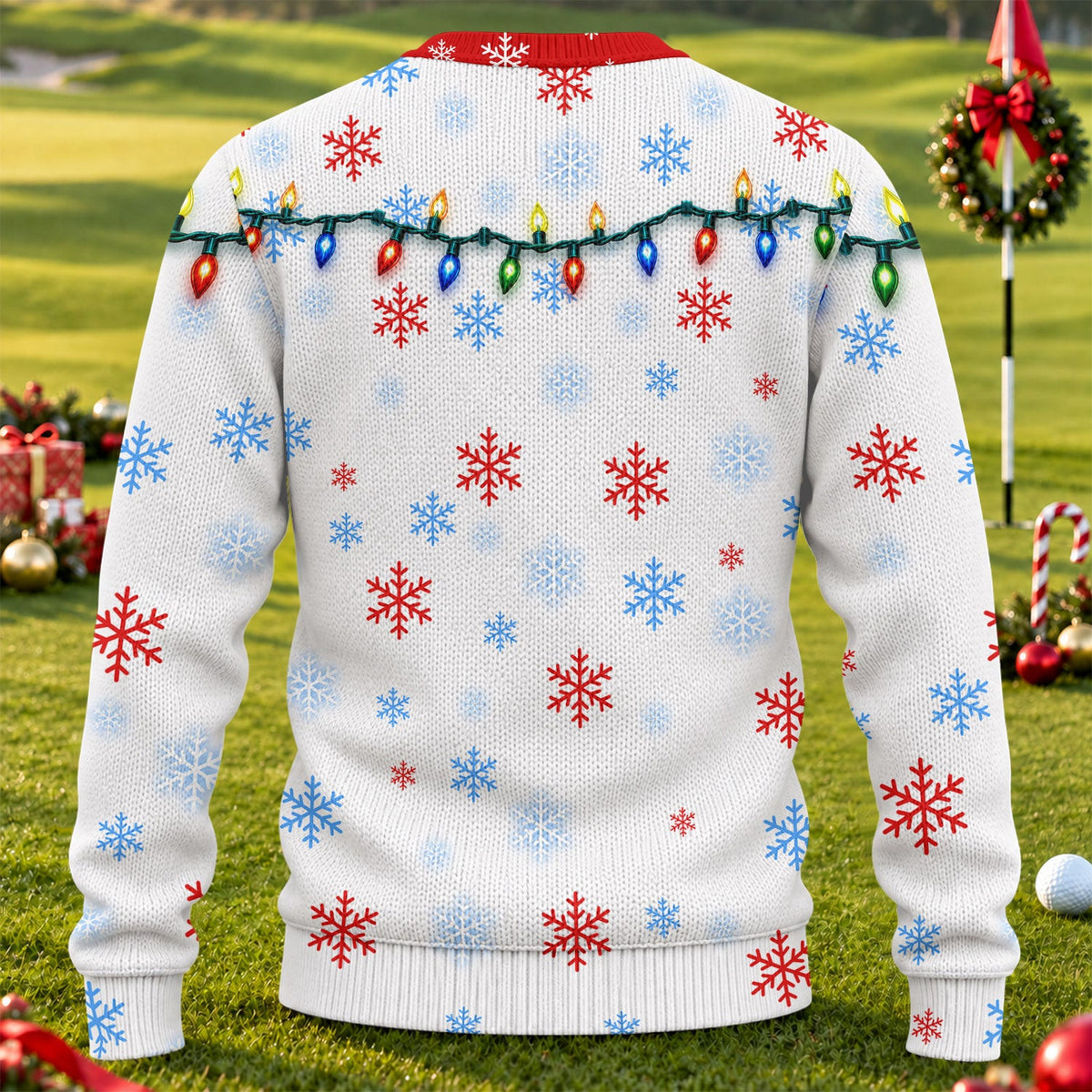 Golf Ball Tree Ugly Christmas Sweater, Christmas Party Outfit, Ugly Sweater Party