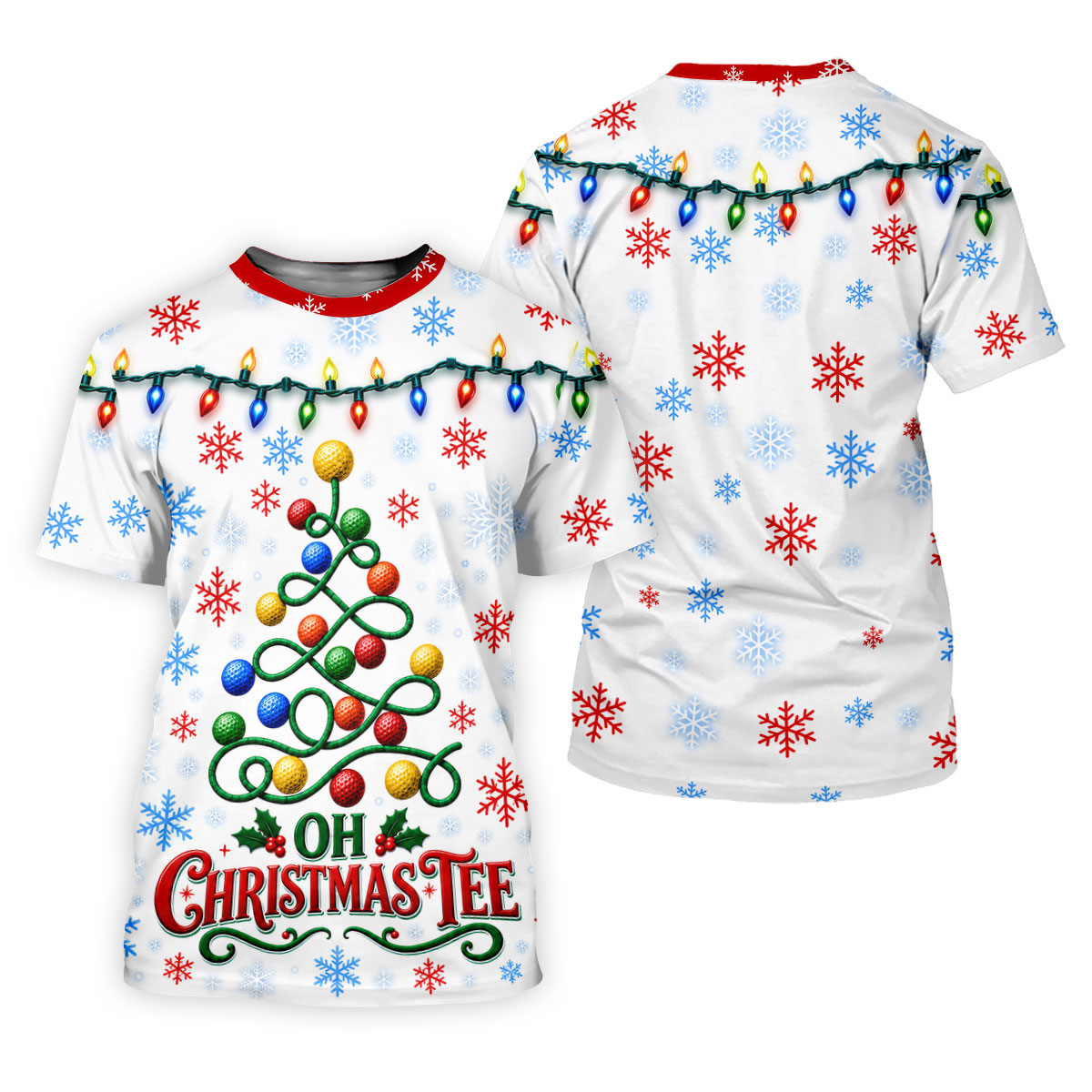Golf Ball Tree Christmas Golf Shirt, Ladies Golf Top, Women's Sleeveless Golf Shirt