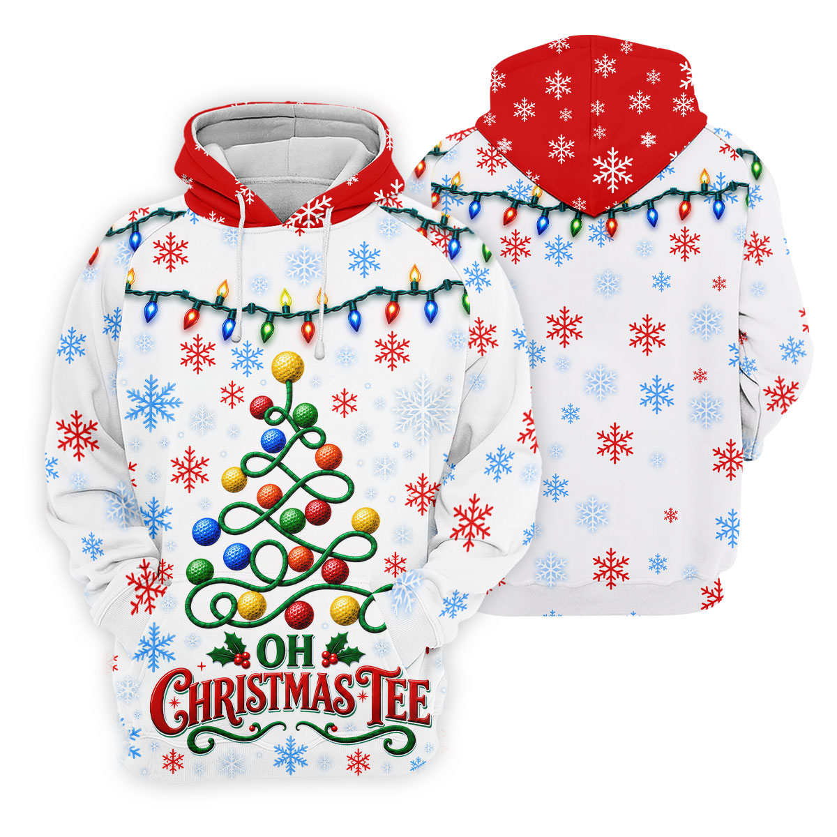 Golf Ball Tree Christmas Golf Shirt, Ladies Golf Top, Women's Sleeveless Golf Shirt