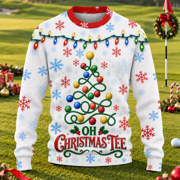 Golf Ball Tree Ugly Christmas Sweater, Christmas Party Outfit, Ugly Sweater Party