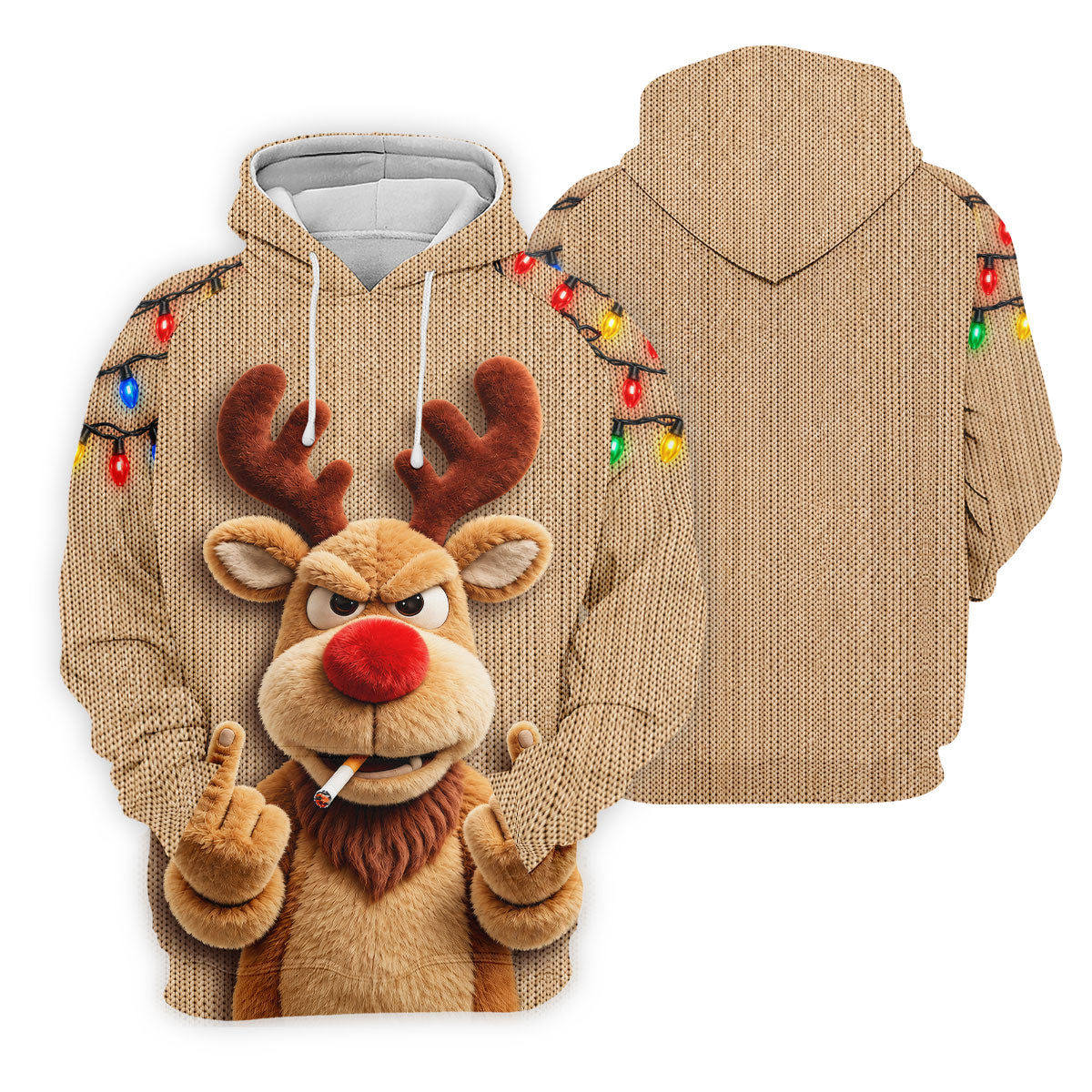 Funny Rude Reindeer Christmas Golf Polo, Ladies Golf Shirts, Golf Shirts For Women