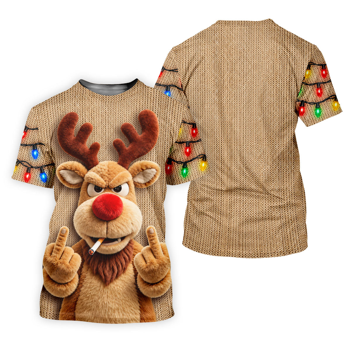 Funny Rude Reindeer Christmas Golf Polo, Ladies Golf Shirts, Golf Shirts For Women