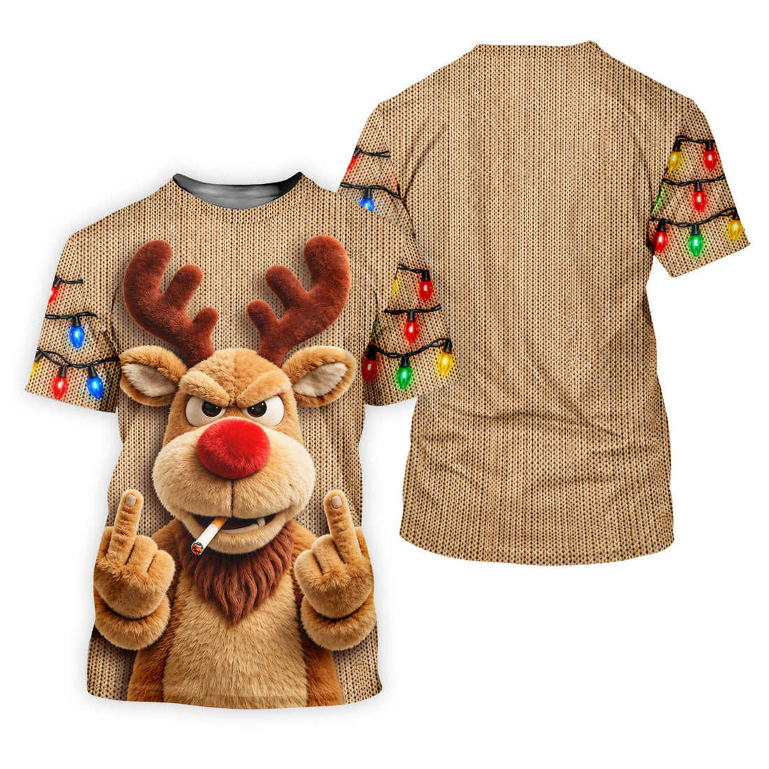 Funny Rude Reindeer Christmas Golf Polo, Polo Shirts For Men, Golf Apparel For Men