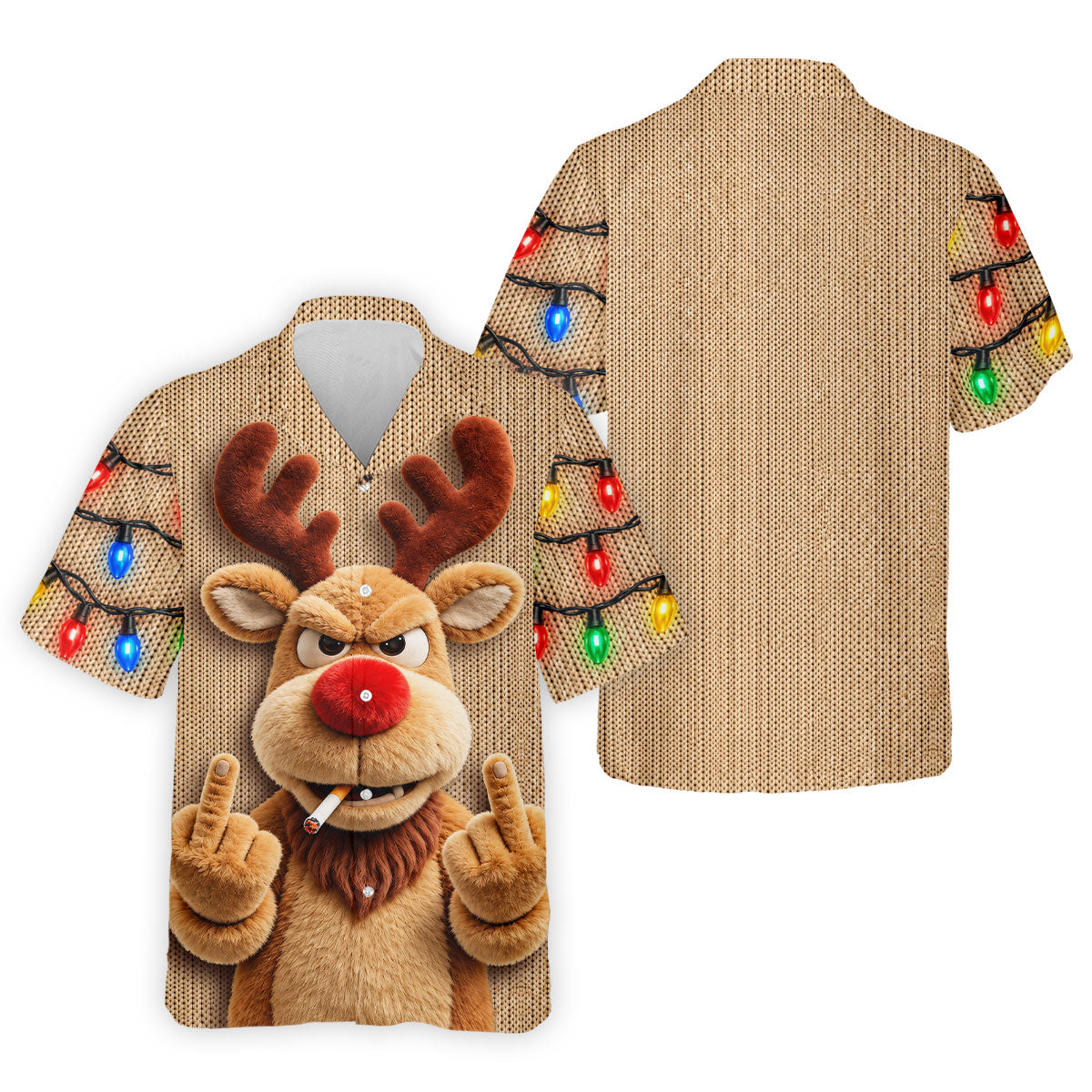 Funny Rude Reindeer Christmas Golf Polo, Polo Shirts For Men, Golf Apparel For Men