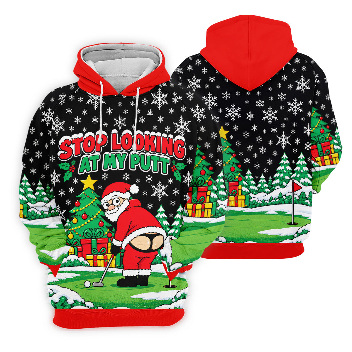 Stop Looking At My Putt Christmas Golf Shirt, Mens Golf Polo, Golf Shirts For Men