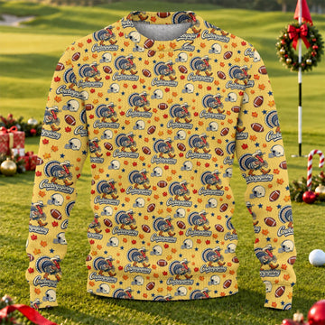 Ugly Christmas Sweater Cowboysgiving Shirt, Thanksgiving Yellow Football, Dinner Gift