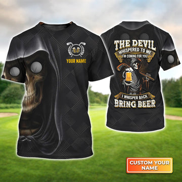 Golf I Whisper Back Bring Beer - Personalized Name 3D Tshirt Gift For Golfer