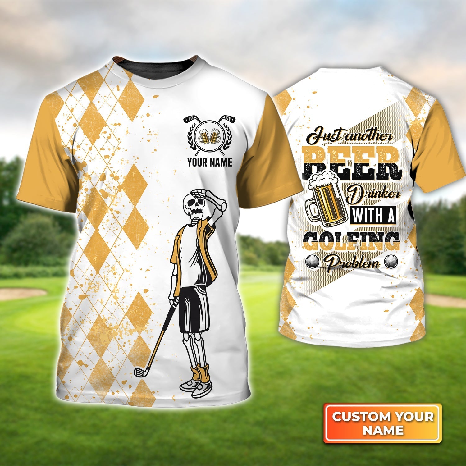 Just Another Beer, Drinker With A Golfing Problem - Personalized Name 3D Tshirt Gift For Golfer