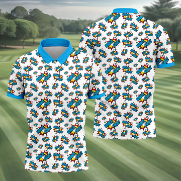 Funny Whack F*ck Comic Golf Ball Polo Shirt, Mens Golf Shirts, Golf Apparel For Men