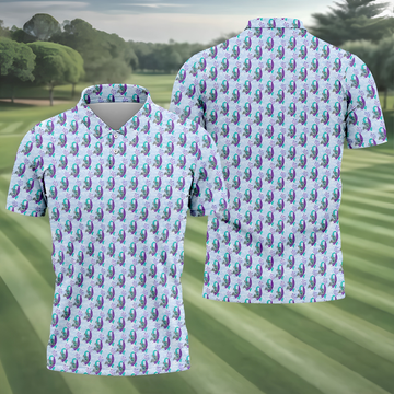 You Are Not Alone Suicide Awareness Ribbon Pattern Mens Golf Polo, Mens Golf Polo