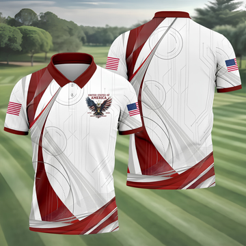 Vintage America 250 Eagle Golf Polo Shirt, Golf Shirts For Men, Mens Golf Polo