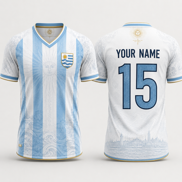 Uruguay Flag Sol de Mayo Fooball Shirt, V-Neck For Men Football Lover, Soccer Fan Father's Day Presents