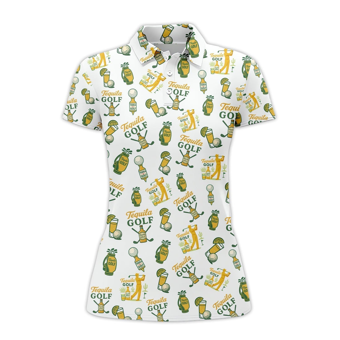 Golf Shirt For Men's, Tequila Golf Pattern Polos, Drink & Golf Shirts, Funny Men Golf Gift
