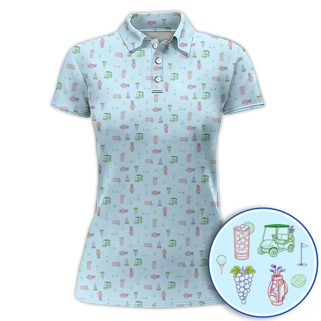 Transfusion Drink Golf Polos, Golf Cocktail Pattern Golf Shirt, Cool Golf Lover Apparel For Golfer
