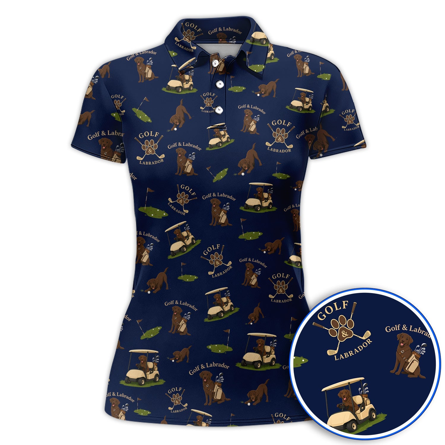 Labrador Pattern Golf Polos , Funny Dog  Golf Shirt, Crazy Golf Gift For Golfer