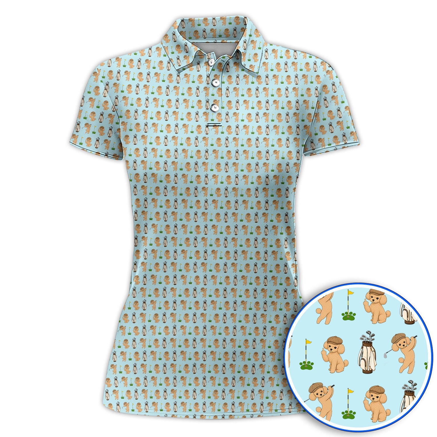 Toy Poodle Pattern Golf Polos, Funny Poodle Golf Polos, Golf Gift For Dog Lover