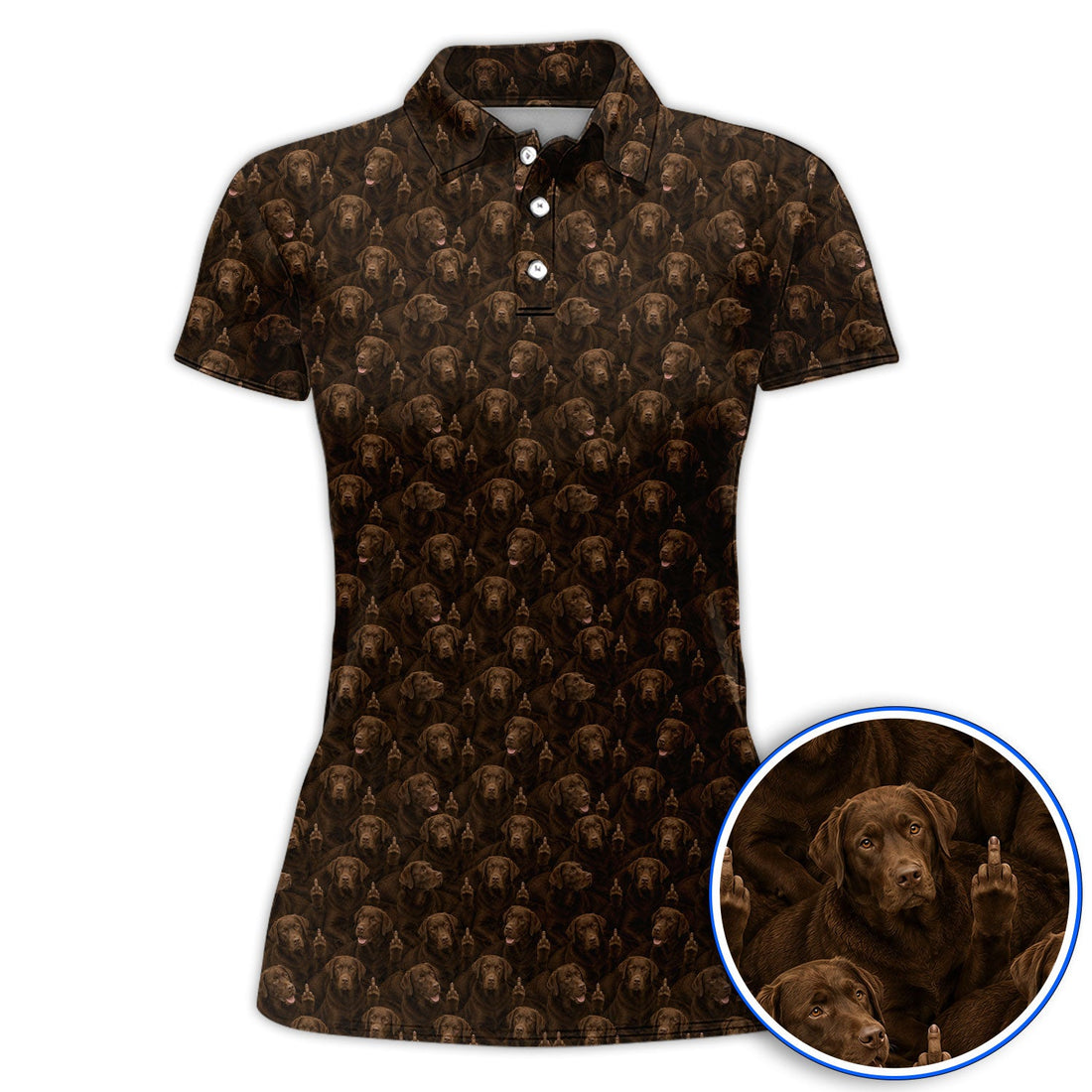 Funny Labrador Golf Polos, Lab Dog Pattern Golf Shirt, Crazy Golf Gift For Golfer
