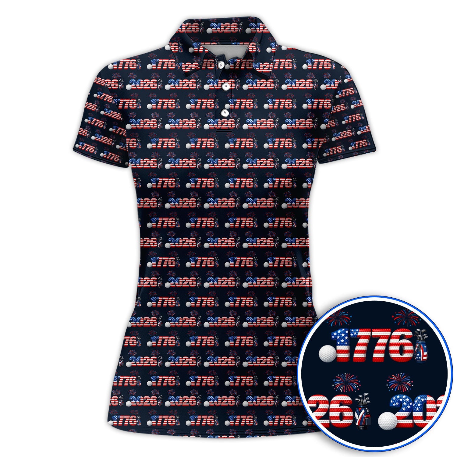 America 250th Anniversary Pattern Golf Polos, Patriotic Independence Day Golf Shirt, Men Golf Gift