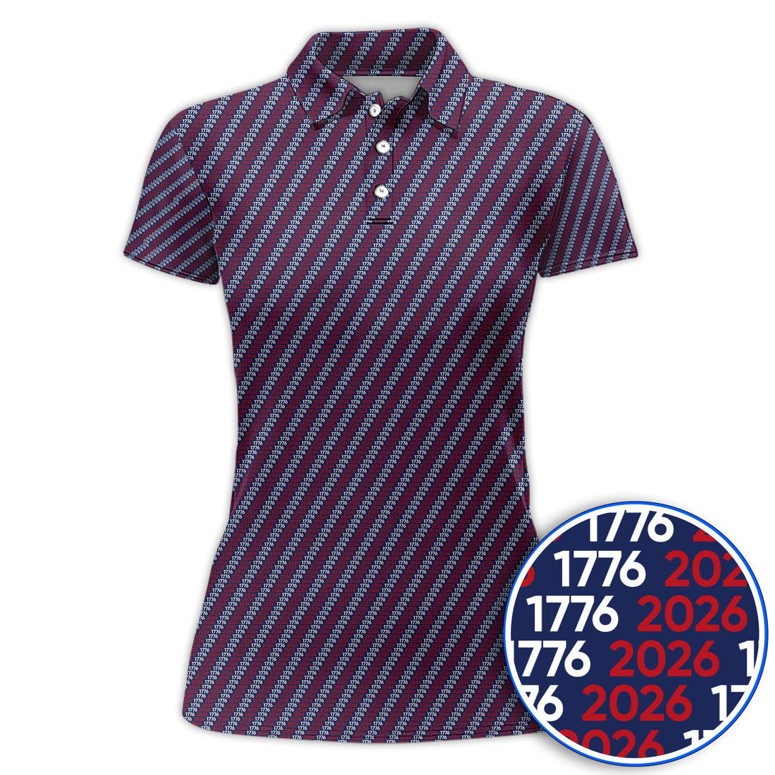 1776-2026 America 250 Anniversary Golf Polos, Patriotic USA Pattern Golf Shirt, Crazy Golf Shirts For Golfer