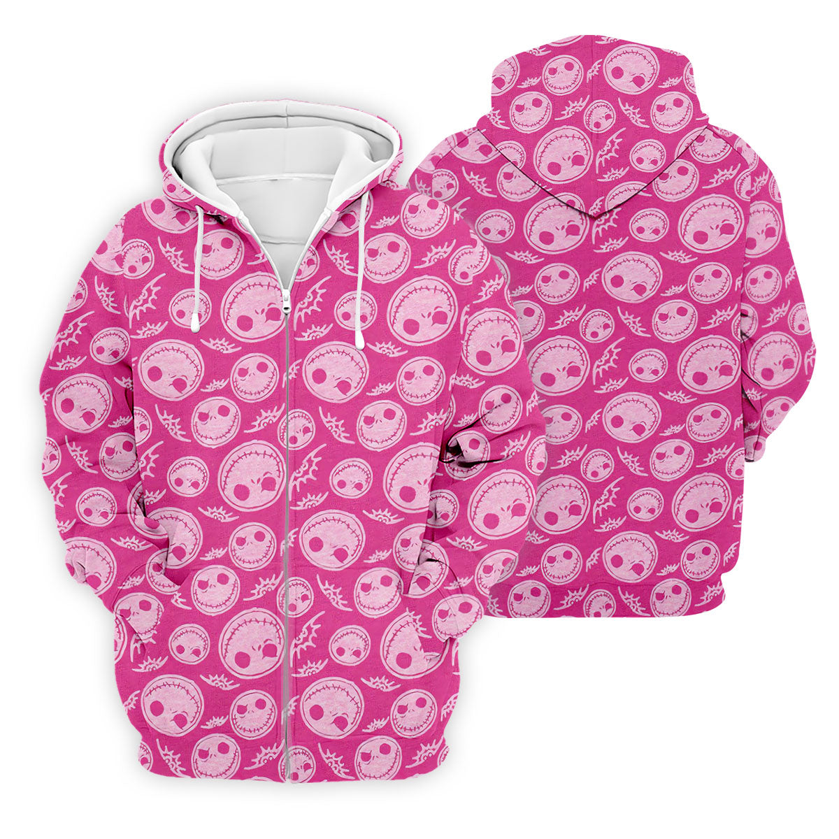 Pink Stitched Skull Halloween Golf Polo Shirt, Golf Shirts For Men, Mens Golf Apparel