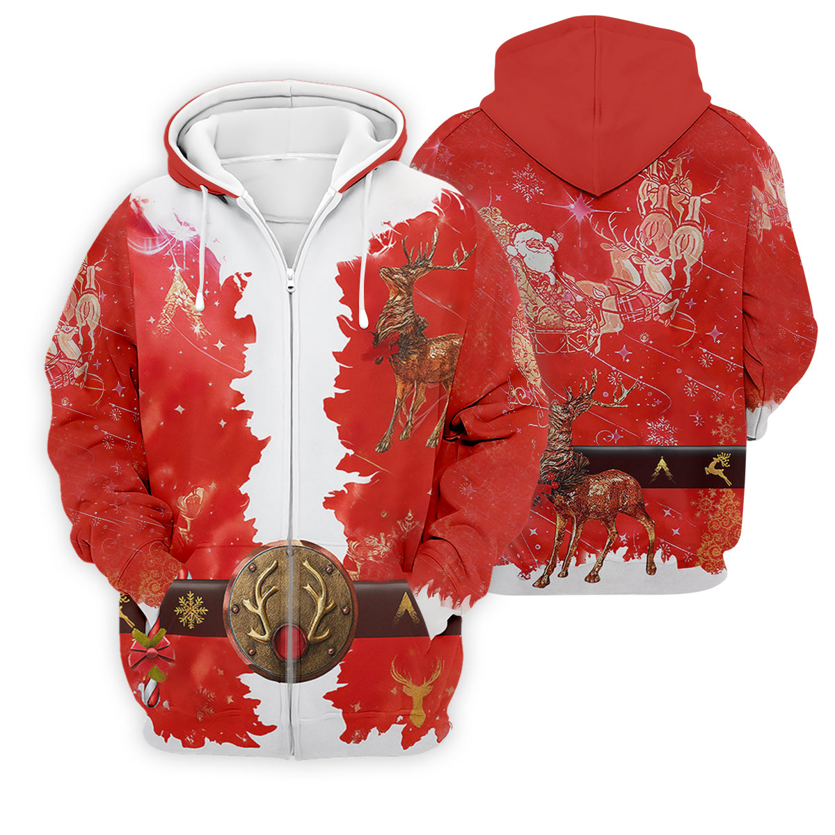 Santa Claus Christmas Print Fun Golf Shirts For Men, Christmas Golf Shirt, Polo Shirts For Men, Golfing Apparel